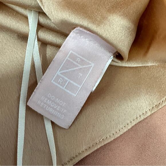 Obando Collective Size 2 Gold Pink Elegant Satin Halter Top Silky Tank Shell - Picture 13 of 16